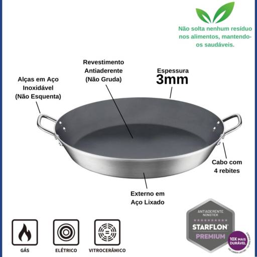 Paellera Antiaderente 60cm Grafite - Tramontina por Casa Vitória