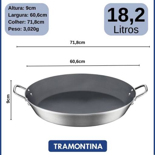 Paellera Antiaderente 60cm Grafite - Tramontina por Casa Vitória