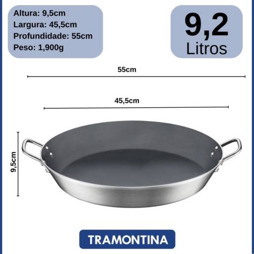 Paejeira Inox com Revestimento Antiaderente 45cm Profissional - Tramontina por Casa Vitória