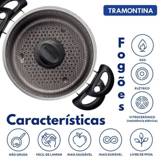 Cozi-Vapore Antiaderente 22cm Paris Chumbo - Tramontina por Casa Vitória