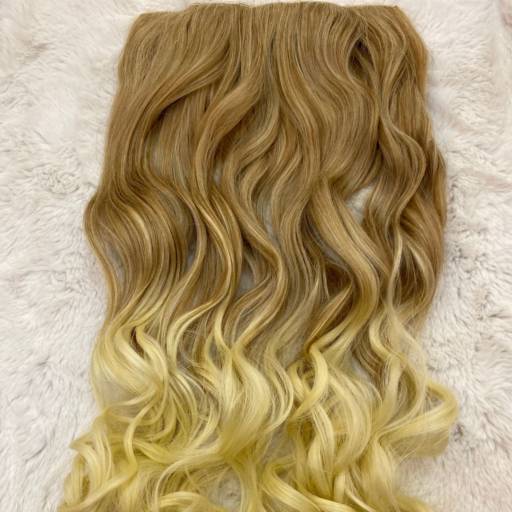 Aplique tic tac de cabelo loiro mesclado ondulado em Foz do Iguaçu, PR por Trimurti Cabelos para Mega Hair Perucas Jumbo e Apliques para Cabelo 