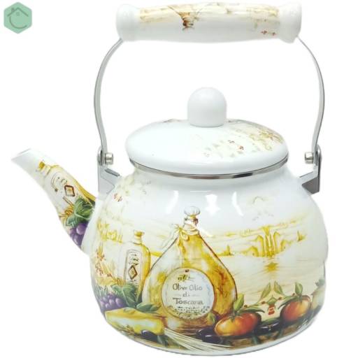 Comprar o produto de Chaleira Ferro Esmaltado 2,5L Decorada Italy"Indução" em Chaleiras pela empresa Casa Vitória em Foz do Iguaçu, PR por Solutudo