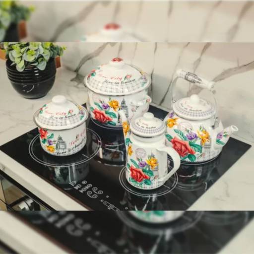 Caçarola Ferro Esmaltado 3,6L N°22 Decorada Londres Indução por Casa Vitória