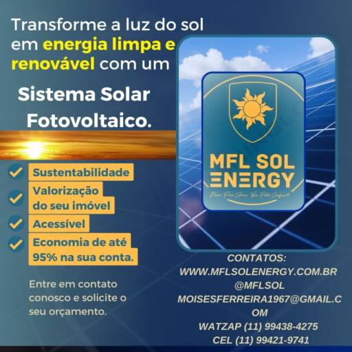 Comprar o produto de Empresa Especializada em Energia Solar em Energia Solar pela empresa MFL Sol Energy em São Paulo, SP por Solutudo