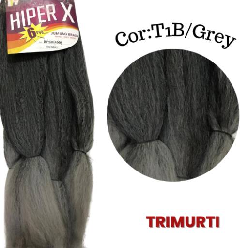 Jumbo Cinza Mesclado HIPER X em Foz do Iguaçu, PR por Trimurti Cabelos para Mega Hair Perucas Jumbo e Apliques para Cabelo 