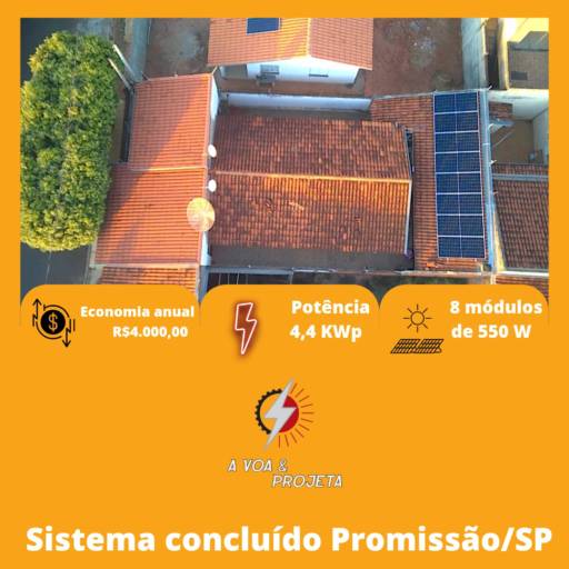 Comprar o produto de Empresa de Instalação de Energia Solar em Energia Solar pela empresa A Voa & Projeta em Promissão, SP por Solutudo