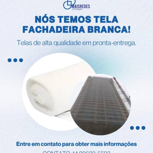 Comprar o produto de Tela Fachadeira Branca em Bauru em Redes de Proteção pela empresa Mais Redes de Proteção em Bauru, SP por Solutudo