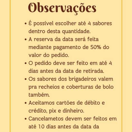 Cardápio para encomenda de bolos e doces em Bauru por A Brigadeiríssima