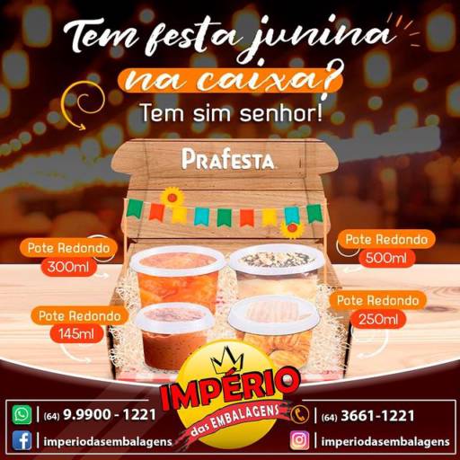 Comprar o produto de Potes para festa junina em Embalagem pela empresa Império das Embalagens Doces & Festas em Mineiros, GO por Solutudo