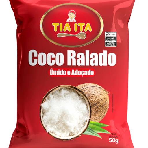 Coco ralado úmido e adoçado 50g em Aracaju, SE por TIA ITA ALIMENTOS