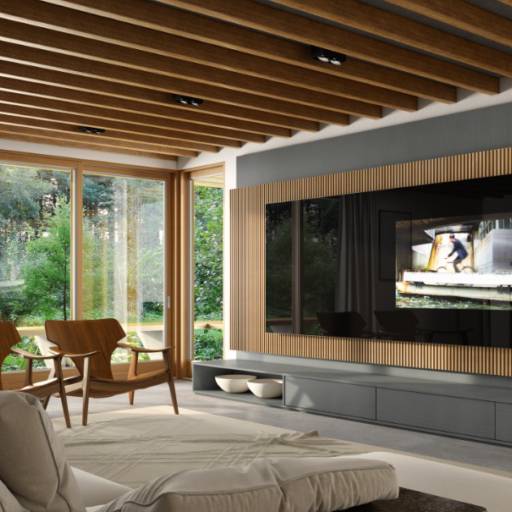 HOME THEATERS por Dimare Bertioga Móveis Planejados