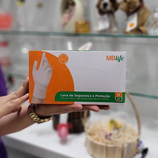 Luva Latex Descartável com pó Mb Life  por EmbalaFoz Tudo em Embalagens