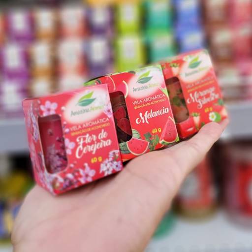 Vela Aromática de Morango  por EmbalaFoz Tudo em Embalagens