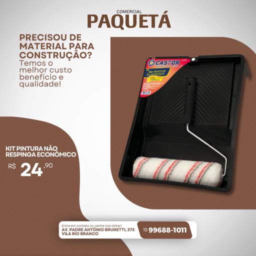 Comprar o produto de Kit Pintura Não Respinga em Materiais para Construção pela empresa Comercial Paquetá em Itapetininga, SP por Solutudo