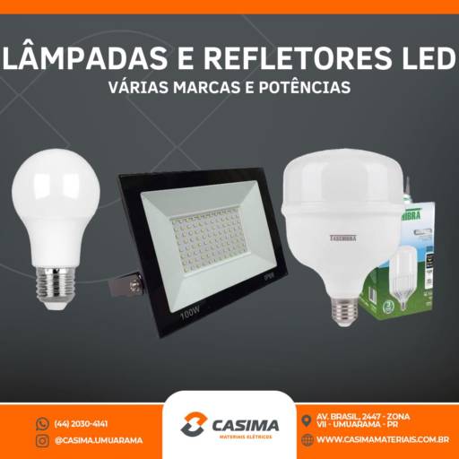 Comprar a oferta de Lâmpada e Refletor em Materiais Elétricos pela empresa Casima Materiais Elétricos em Umuarama, PR por Solutudo