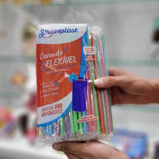 Canudo Colorido Para Drinks  por EmbalaFoz Tudo em Embalagens