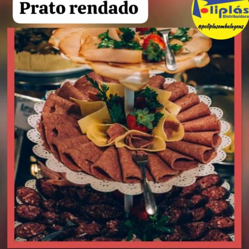 Prato rendado branco por Poliplás Distribuidora Festas e Embalagens