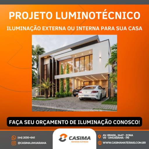 Projeto Luminotécnico para Ambientes Eficientes e Elegantes em Umuarama por Casima Materiais Elétricos
