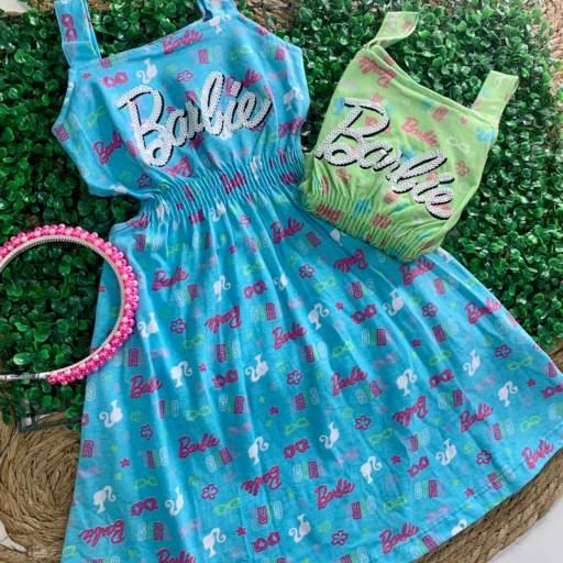 Vestido Infantil Azul da Barbie por Influência Kids - Moda Infantil