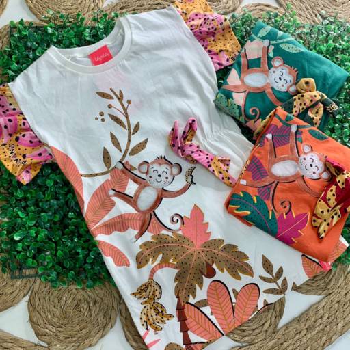 Vestido infantil com estampa florida por Influência Kids - Moda Infantil