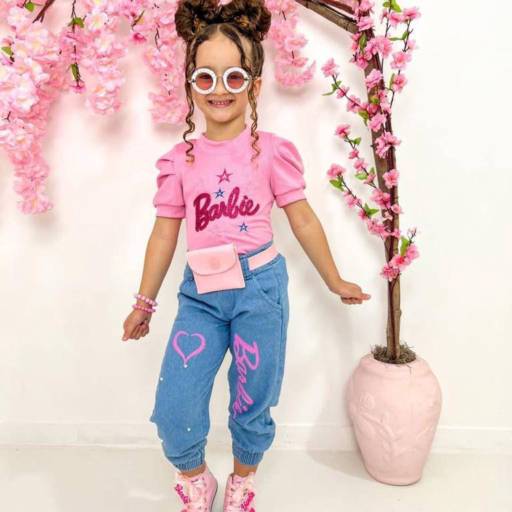 Conjunto infantil Jeans da Barbie  por Influência Kids - Moda Infantil