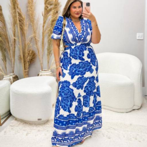 VESTIDO LONGO AIR FLOW ESTAMPA EXCLUSIVA por Dri Modas Loja I - Loja Feminina Slim ao Plus Size