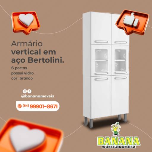 Comprar o produto de Armário Vertical Em Aço Bertolini  em Armários pela empresa Banana Móveis e Eletrodomésticos em Mineiros, GO por Solutudo