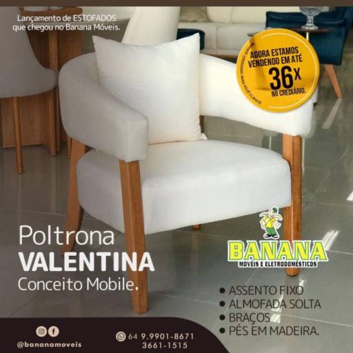 Comprar o produto de Poltrona Valentina  em Poltronas pela empresa Banana Móveis e Eletrodomésticos em Mineiros, GO por Solutudo