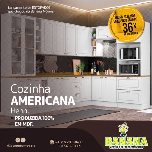 Comprar o produto de Cozinha Americana em Cozinha pela empresa Banana Móveis e Eletrodomésticos em Mineiros, GO por Solutudo