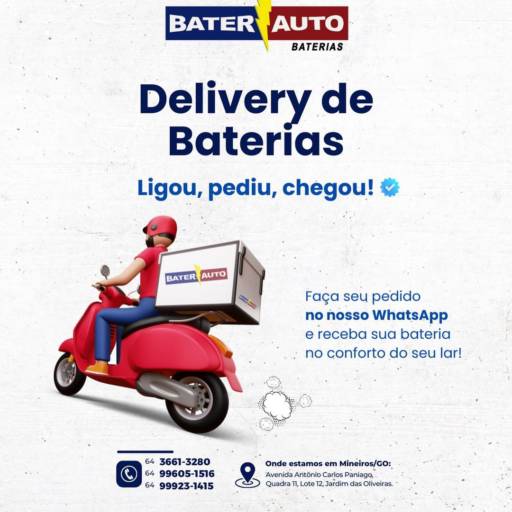 Comprar o produto de Bateria por delivery! em Baterias pela empresa Baterauto Baterias em Mineiros, GO por Solutudo
