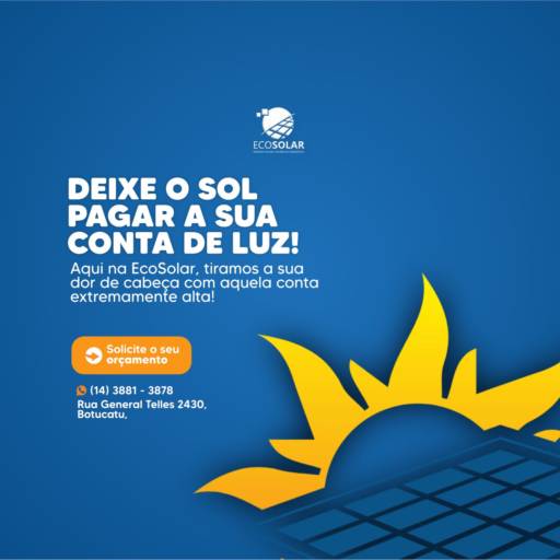 Comprar o produto de Especialista em Energia Solar em Energia Solar pela empresa EcoSolar em Botucatu, SP por Solutudo
