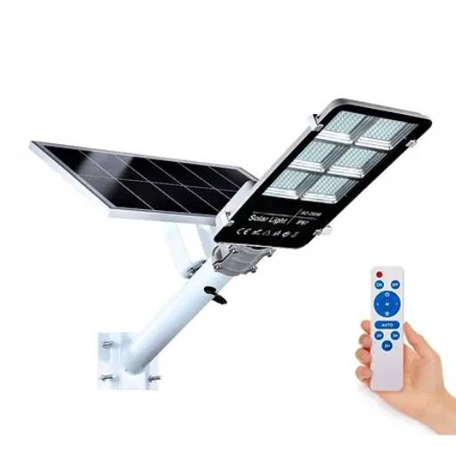 Luminária Led Solar 200 W All-in-Two IP65 p/ postes 4~6 m 5.000 lm com Suporte
