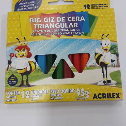 Comprar o produto de Big giz de cera triangular com 12 cores acrilex em A Classificar pela empresa Bazar Baladi em Itatiba, SP por Solutudo