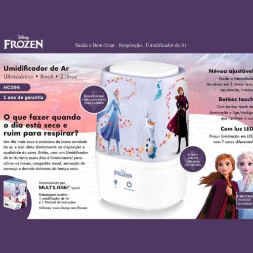 Umidificador de Ar 2 Litros com 7 Cores Led Disney Frozen Multilaser em Bauru por Drogaria Nações Farma