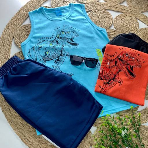 Conjunto para menino com shorts e regata  por Influência Kids - Moda Infantil
