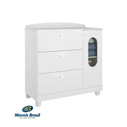 Cômoda Quarto infantil Permobili Fofura Branco por Móveis Brasil