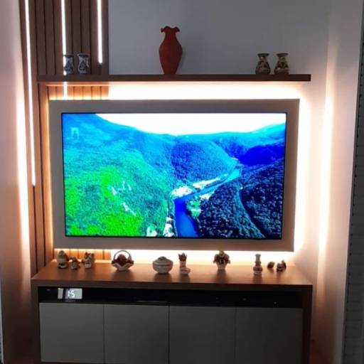 Painel de TV Planejado por Marcenaria Brumasso