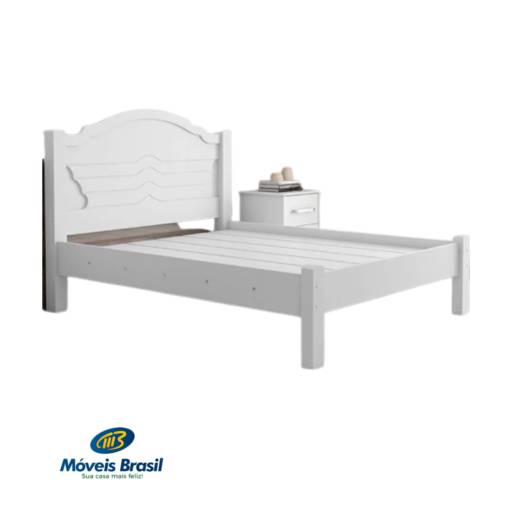 Cama Casal Fênix Master Branco por Móveis Brasil
