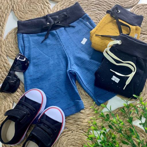 Bermuda azul moletinho  por Influência Kids - Moda Infantil