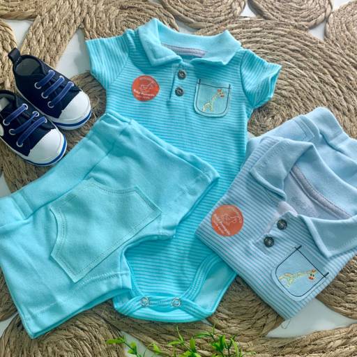 Conjunto azul elegante para bebê por Influência Kids - Moda Infantil