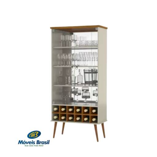 Cristaleira Patrimar Seller Off White/Cumarú por Móveis Brasil