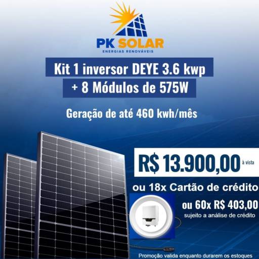KIT SOLAR 460kwh	 por Pk Solar São José dos Pinhais