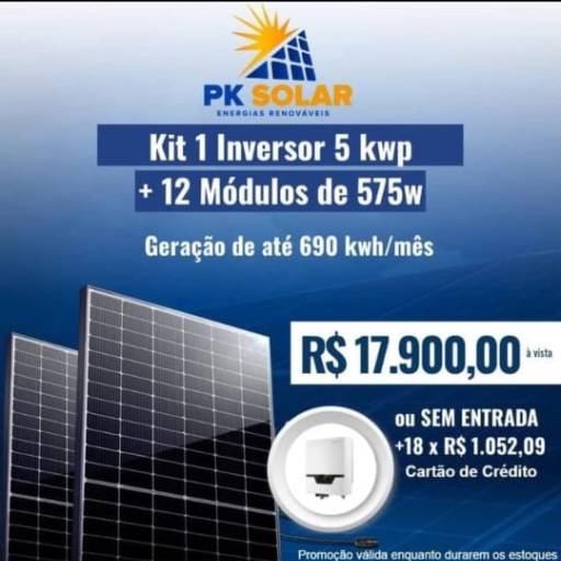 Comprar o produto de KIT SOLAR 690kwh	 em Energia Solar pela empresa Pk Solar Litoral em Pontal do Paraná, PR por Solutudo