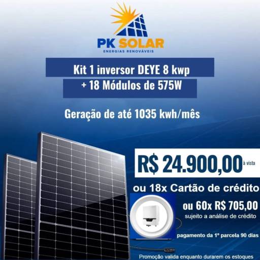 KIT SOLAR 1035kwh	 por Pk Solar Litoral
