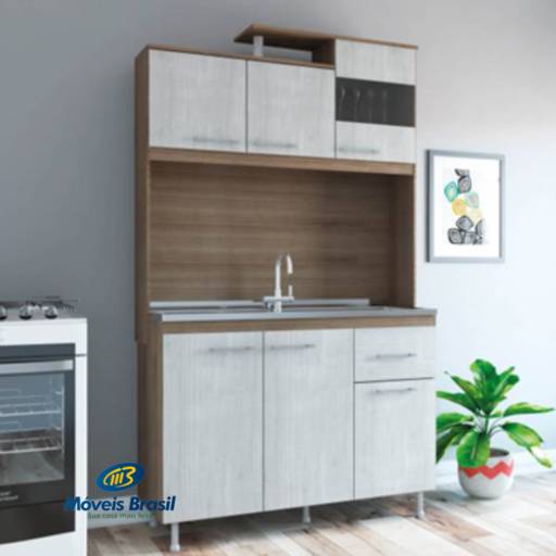 Cozinha Salmar Bariloche C/F Castanho/Perolado por Móveis Brasil