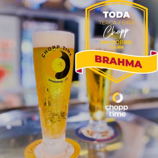 Comprar o produto de Dobradinha de chopp Brahma toda terça-feira das 18h as 21h!! em Promoções pela empresa Chopp Time Mineiros em Mineiros, GO por Solutudo
