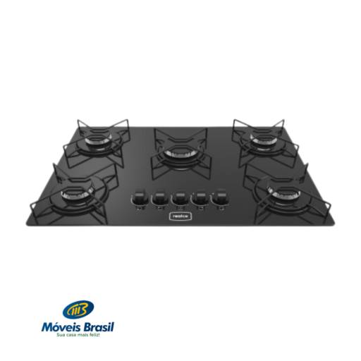 Fogão Realce Atalanta Cooktop 5 Bocas Preto