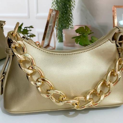 BOLSA ALÇA CORRENTE DOURADA por Dri Modas Loja I - Loja Feminina Slim ao Plus Size