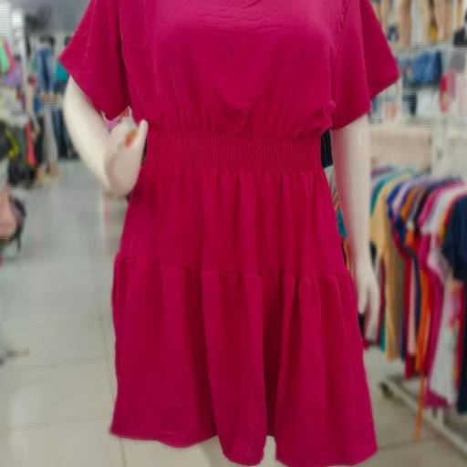Comprar o produto de Vestido rosa curto plus em Vestidos pela empresa Blumenau Malhas - Vila Portes em Foz do Iguaçu, PR por Solutudo