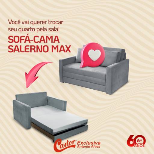 Comprar o produto de Sofá-cama Salerno Max em Bauru em Sofás Camas pela empresa Exclusiva Castor (Antônio Alves) em Bauru, SP por Solutudo